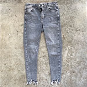 TOPSHOP Jamie Grey Black High Rise Jeans 30 x 30